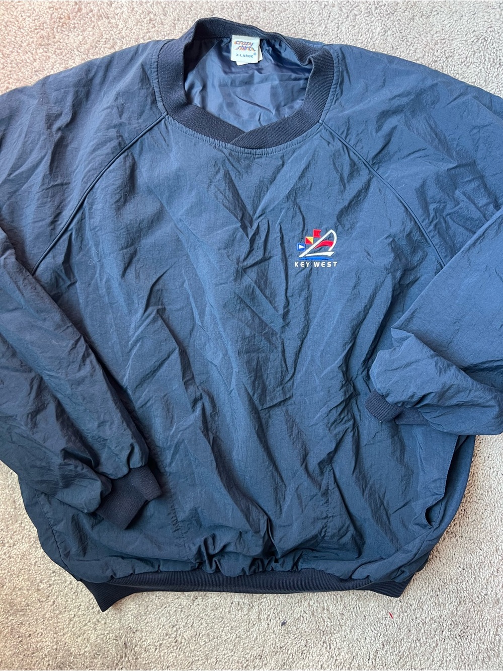 Vintage 90s Key West Navy Windbreaker Pullover - Men